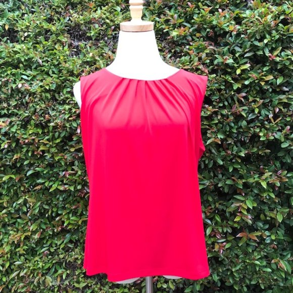 Calvin Klein Red Sleeveless Top -  Size XL - Picture 1 of 5